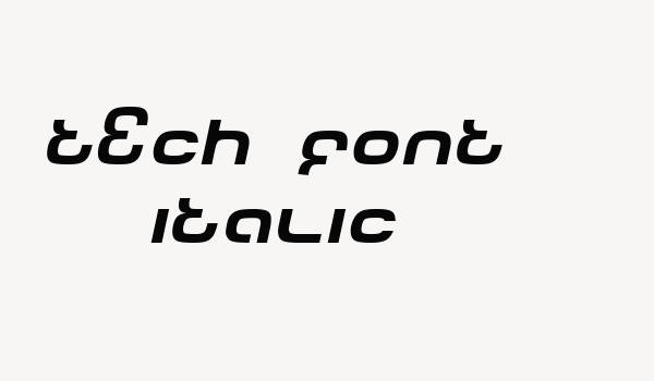 Tech Font Italic Font