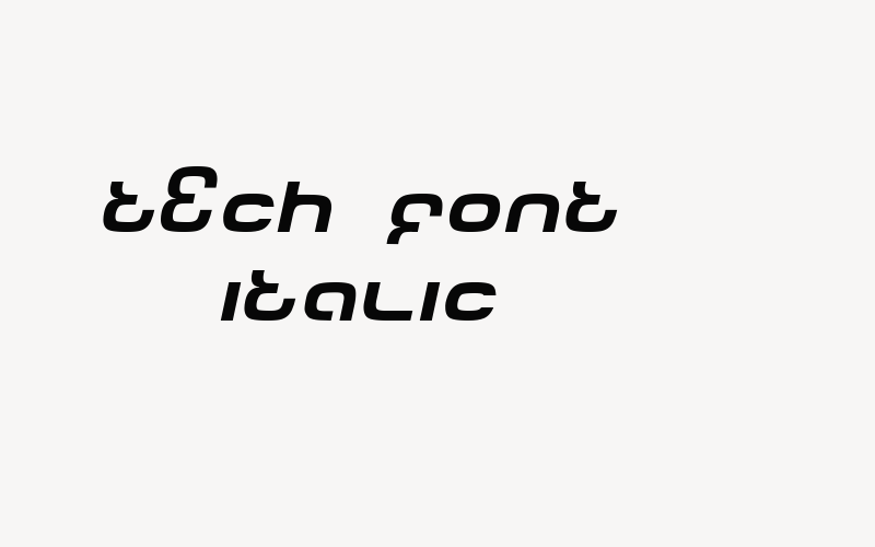 Tech Font Italic Font