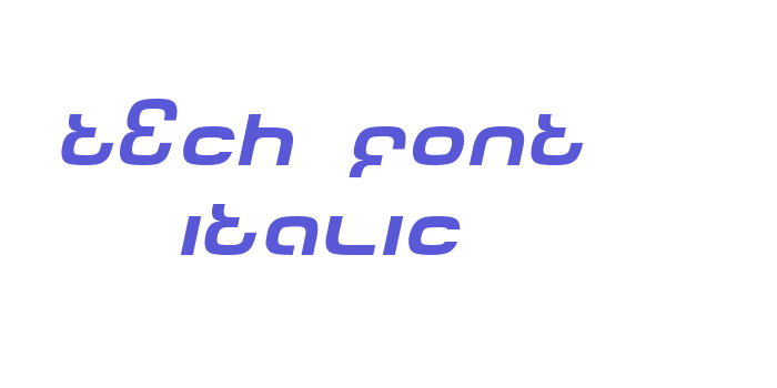 Tech Font Italic Font Download