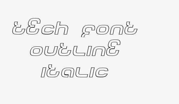 Tech Font Outline Italic Font