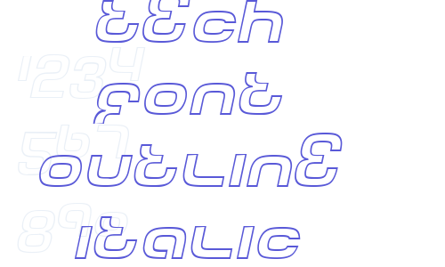 Tech Font Outline Italic Font Download