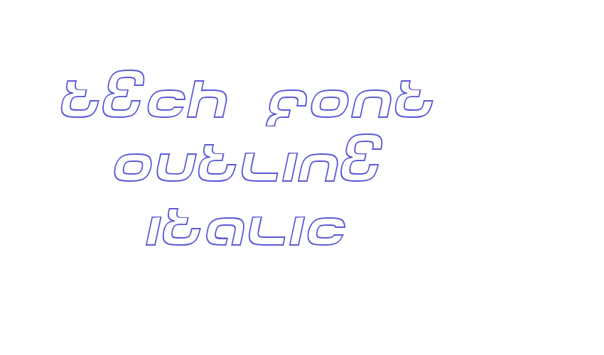 Tech Font Outline Italic Font