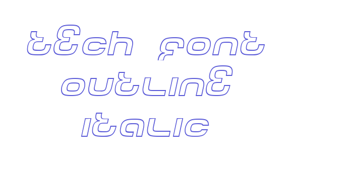 Tech Font Outline Italic Font Download