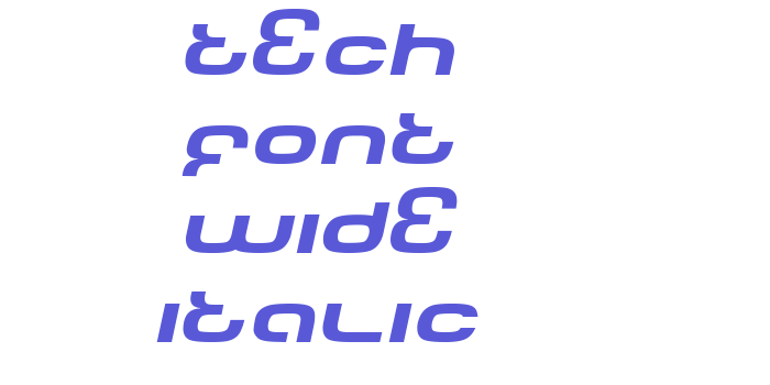 Tech Font Wide Italic Font Download