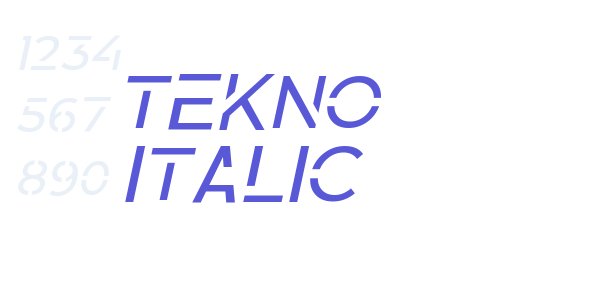 Tekno Italic font