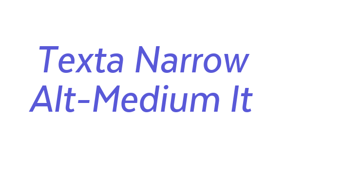 Texta Narrow Alt-Medium It Font Download