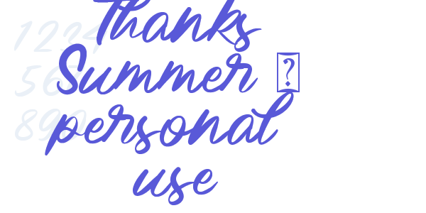 Thanks Summer – personal use font