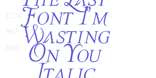 The Last Font I’m Wasting On You Italic font free