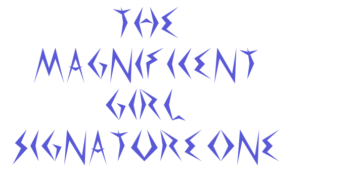 The Magnificent Girl Signature One Font Download