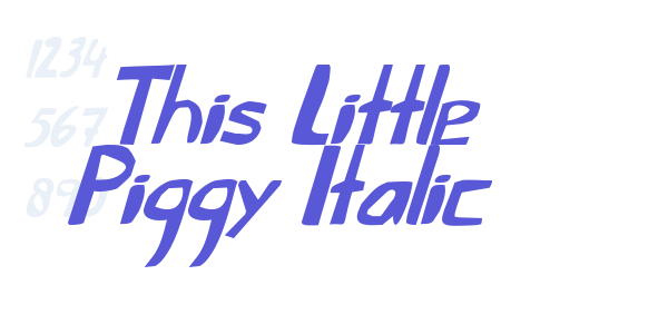 This Little Piggy Italic font free