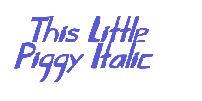 This Little Piggy Italic Font