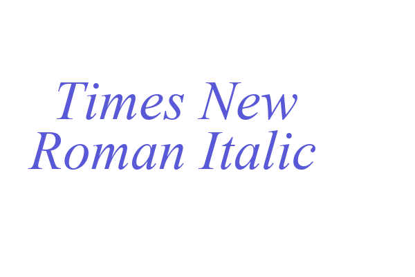 Times New Roman Italic Font