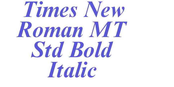 Times New Roman MT Std Bold Italic Font Download