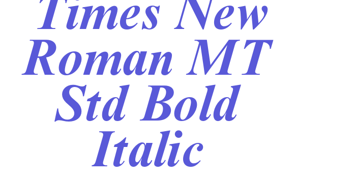 Times New Roman MT Std Bold Italic Font