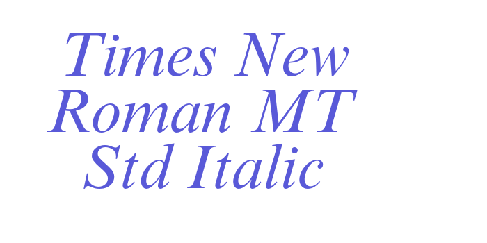 Times New Roman MT Std Italic Font Download