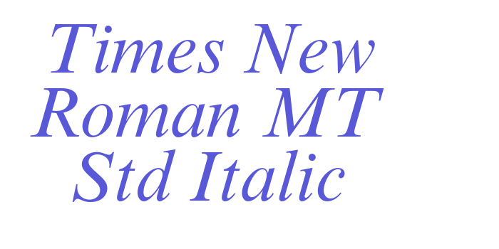 Times New Roman MT Std Italic Font