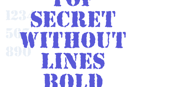 Top Secret Without Lines Bold font