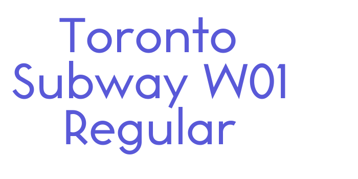 Toronto Subway W01 Regular Font