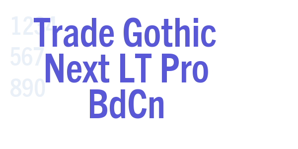 Trade Gothic Next LT Pro BdCn font