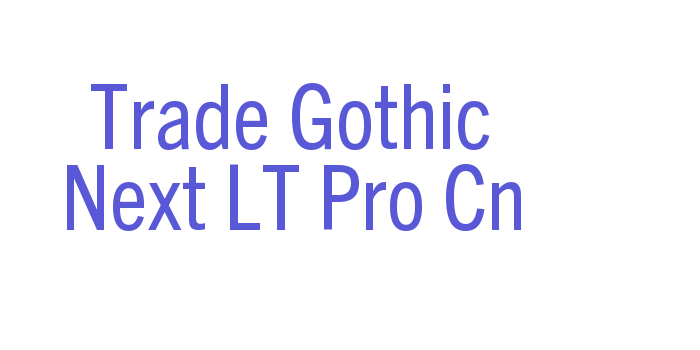 Trade Gothic Next LT Pro Cn Font Download