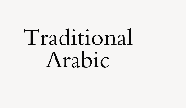 Traditional Arabic Font