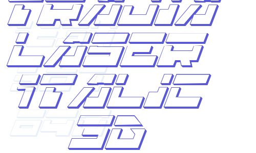 Trajia Laser Italic 3D Font