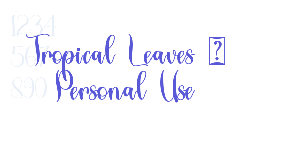 Tropical Leaves – Personal Use font free