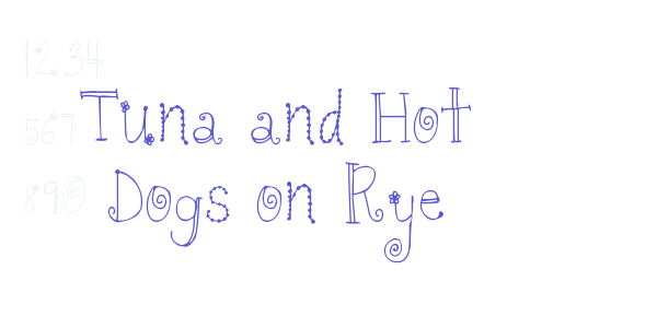 Tuna and Hot Dogs on Rye font