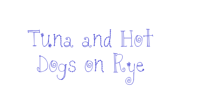 Tuna and Hot Dogs on Rye Font Download