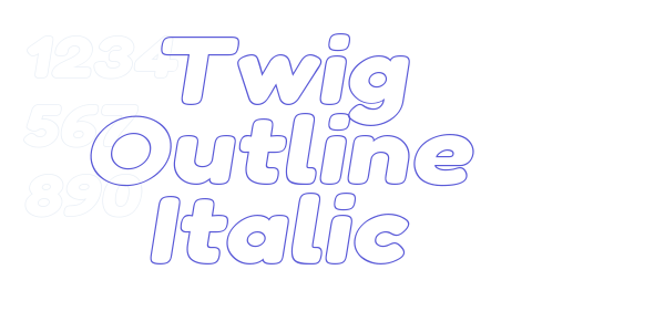 Twig Outline Italic font free