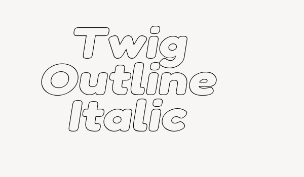 Twig Outline Italic Font