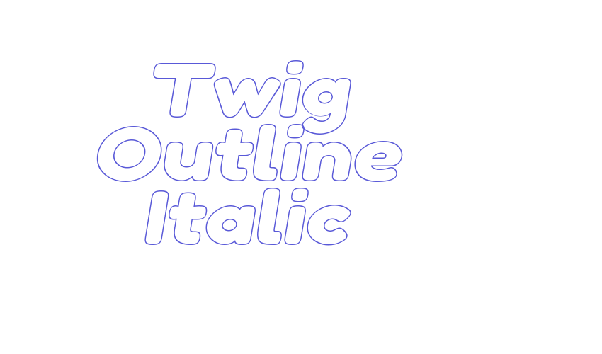 Twig Outline Italic Font