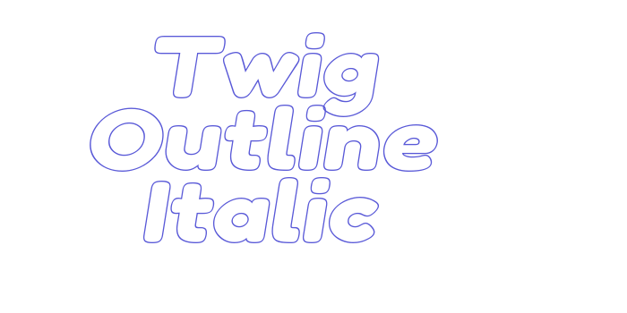 Twig Outline Italic Font Download