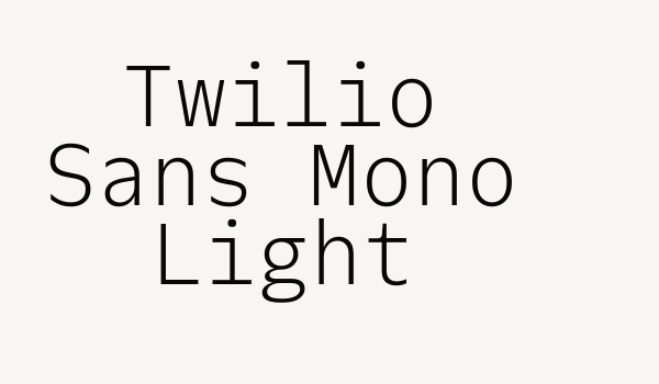 Twilio Sans Mono Light Font