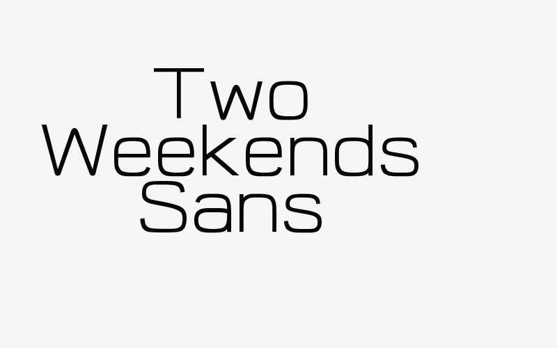 Two Weekends Sans Font