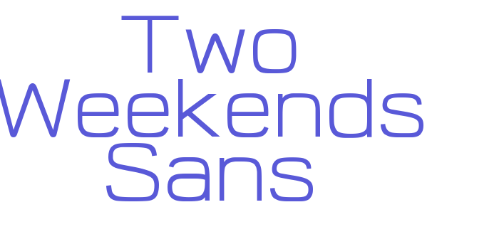 Two Weekends Sans Font