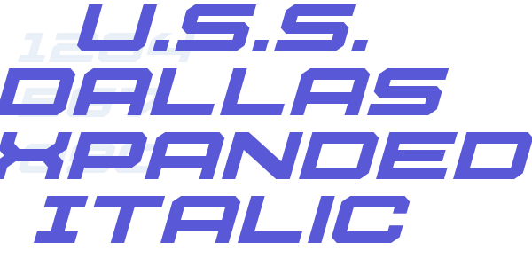 U.S.S. Dallas Expanded Italic font free