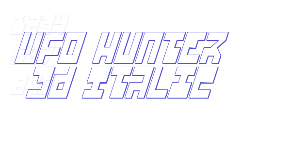 UFO Hunter 3D Italic font free