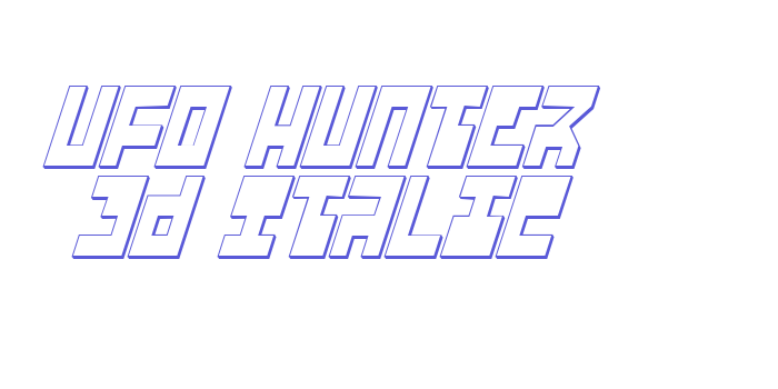 UFO Hunter 3D Italic Font Download