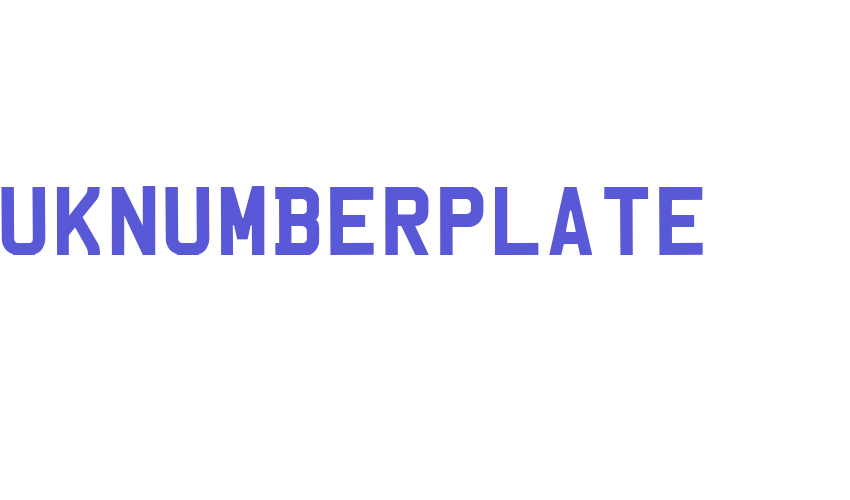 UKNumberPlate Font Download