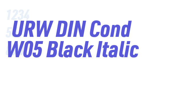 URW DIN Cond W05 Black Italic font free