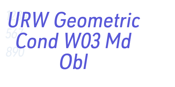 URW Geometric Cond W03 Md Obl font free