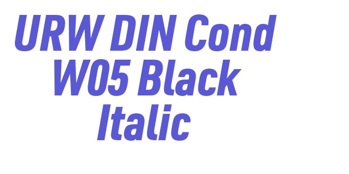 URW DIN Cond W05 Black Italic Font