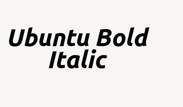 Ubuntu Bold Italic Font