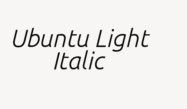 Ubuntu Light Italic Font