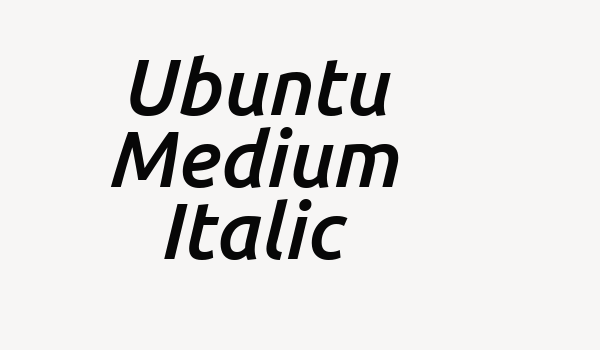 Ubuntu Medium Italic Font