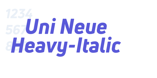 Uni Neue Heavy-Italic font