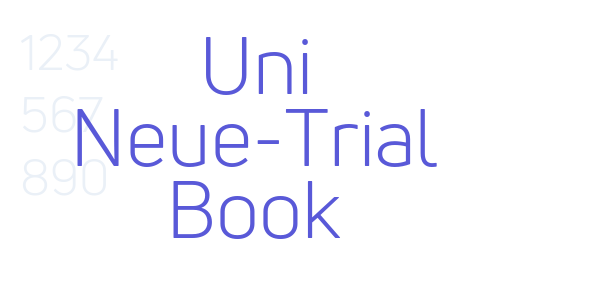 Uni Neue-Trial Book font free