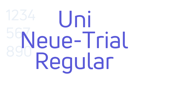 Uni Neue-Trial Regular font free