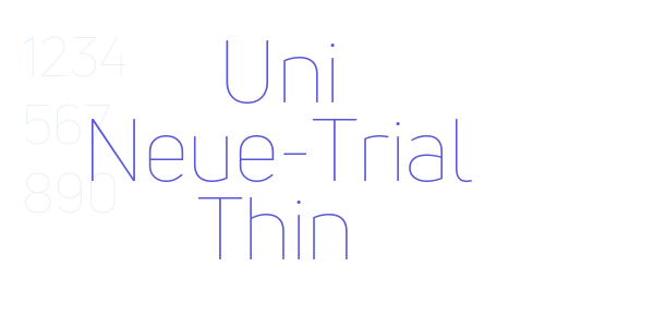 Uni Neue-Trial Thin font free